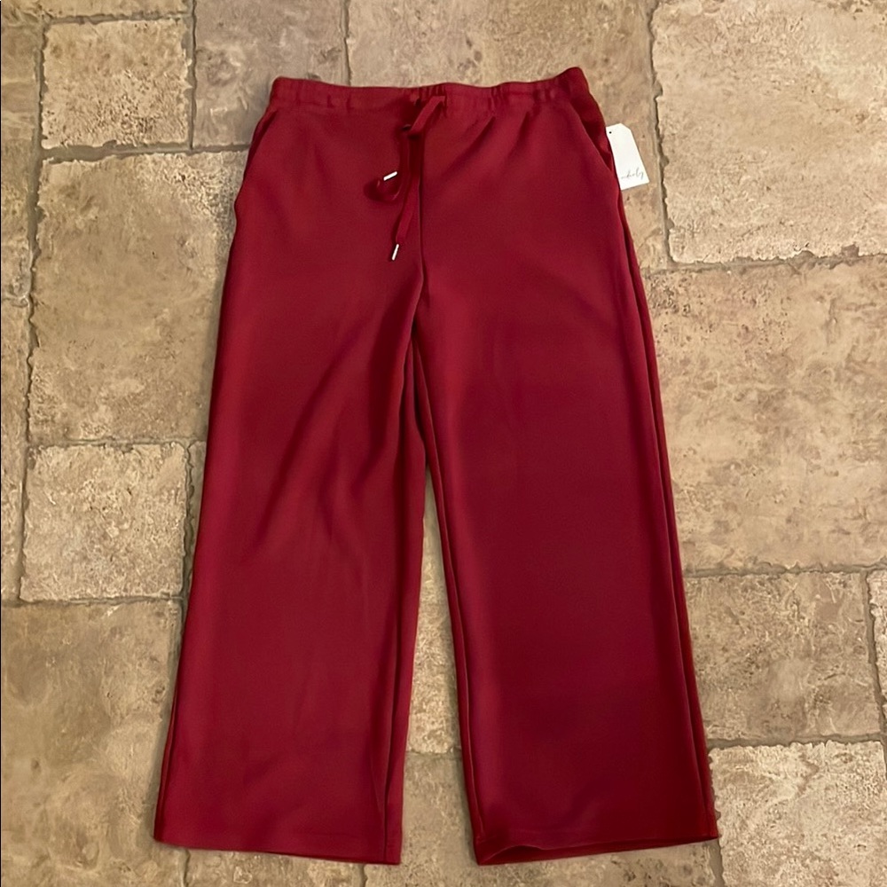 Red Wide-Leg Pants